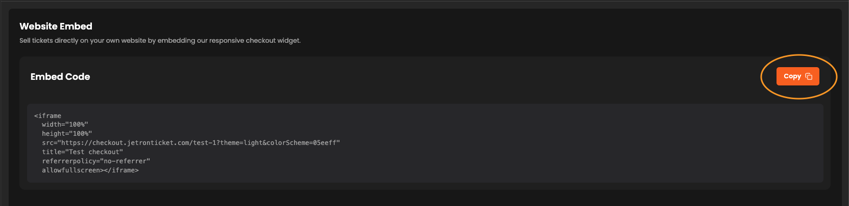 copy iframe code
