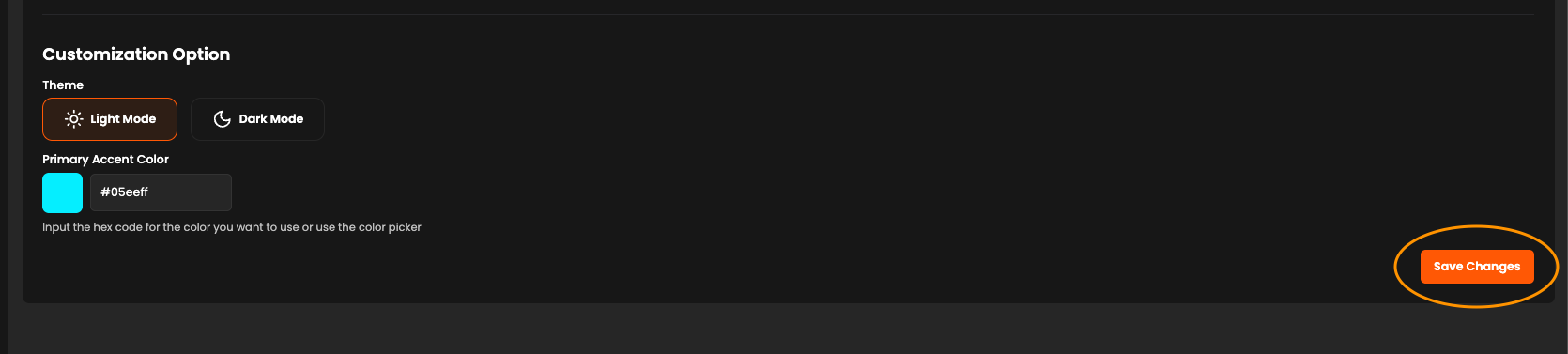 save changes button