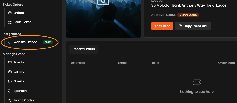 website embed in sidebar